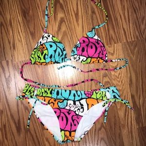 Roxy Multi Color Triangle Bikini